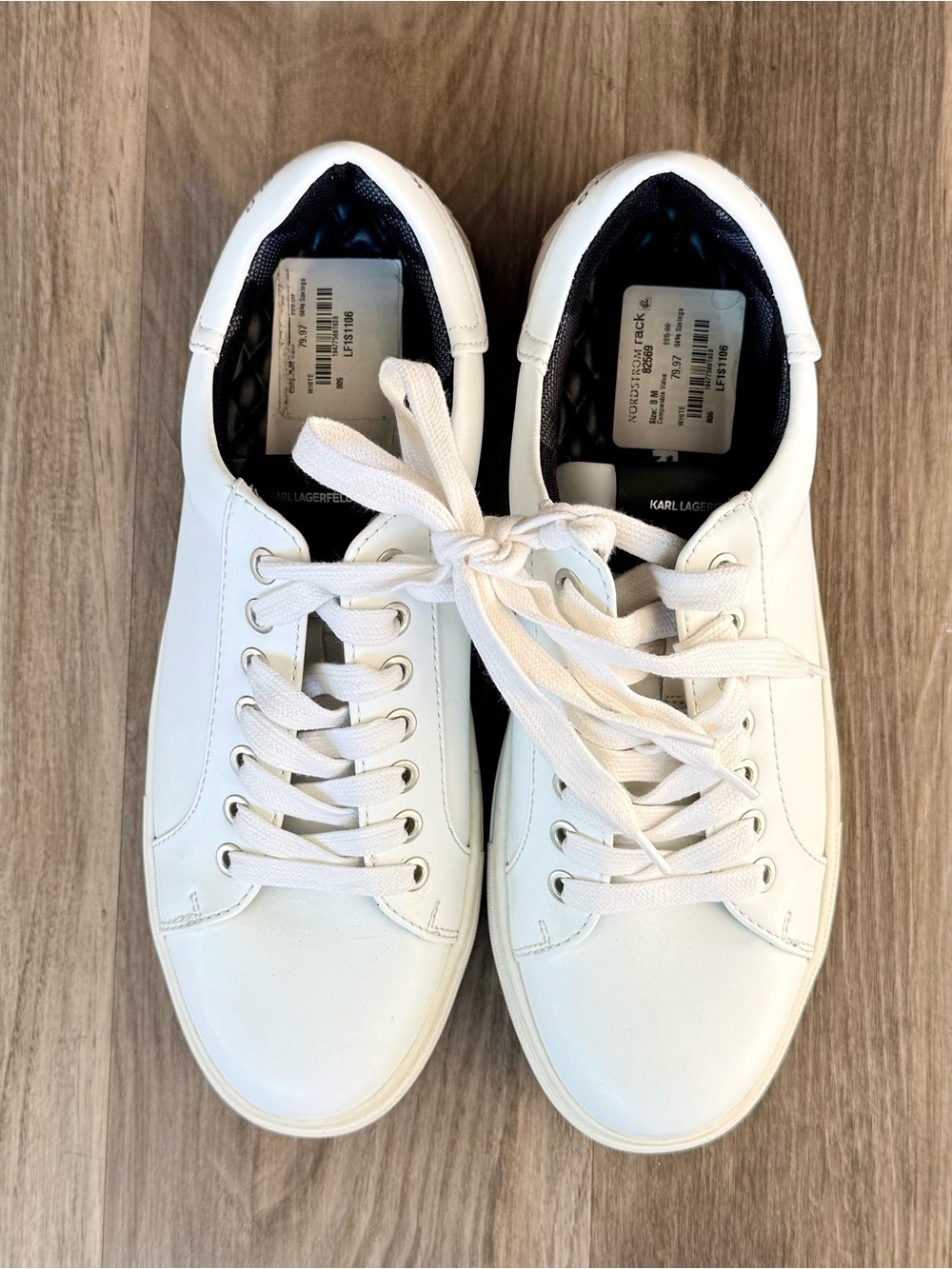 NWT Karl Lagerfeld White Sneakers Size 8